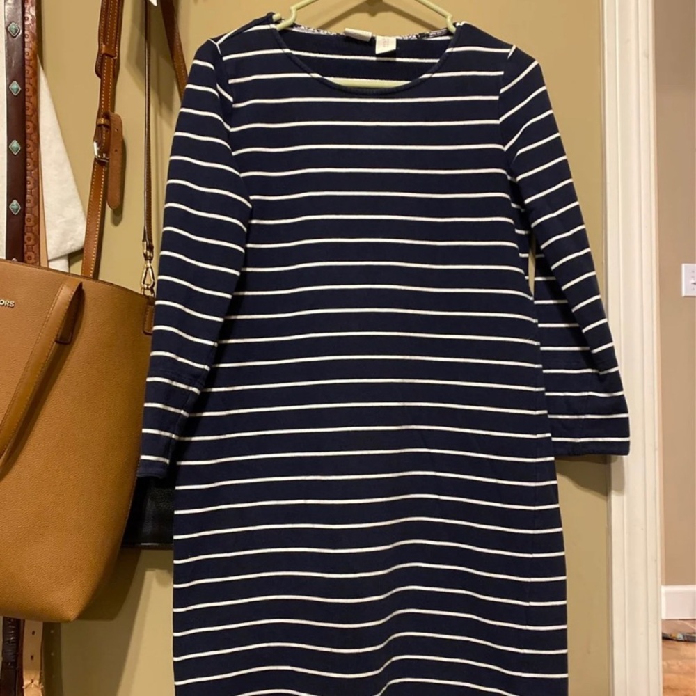 St. Tropez navy striped long sleeve dress